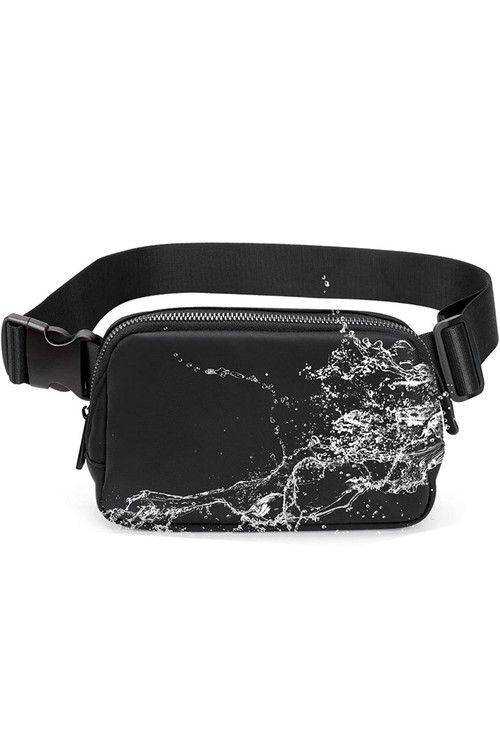 Black Waterproof Zipped Crossbody Chest Bag 20 5 14cm